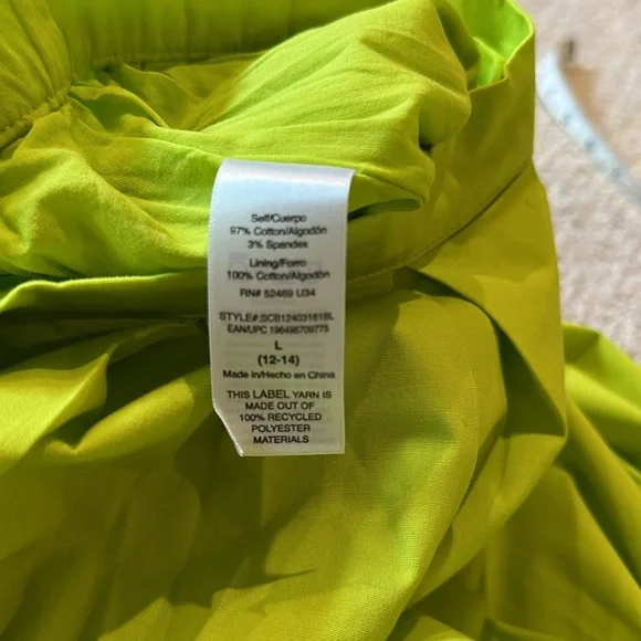 Scoop Lime Green A-Line Skirt - Picture 7 of 7